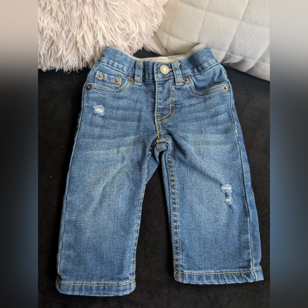 Levi's Classic Blue and Dark Denim Jeans 3-6mths Old Navy Baby Jean - Picture 5 of 6